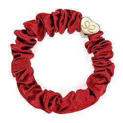 By Eloise London Gold Heart Silk Scrunchie