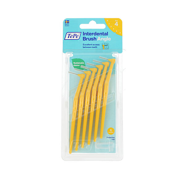 TePe Angle Brossettes interdentaires 4 Jaune (0,7 mm) 6 pces