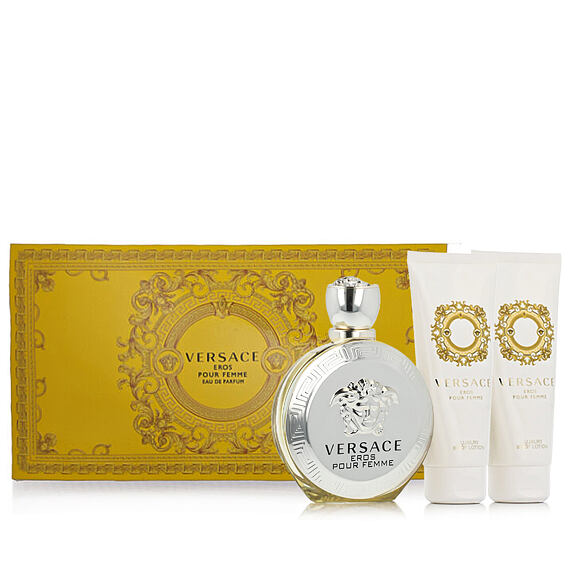 Versace Eros pour Femme EDP 100 ml + Gel douche 100 ml + Lait pour le corps 100 ml + Trousse de maqu
