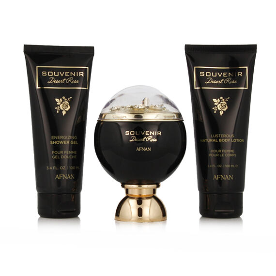Afnan Souvenir Desert Rose EDP 100 ml + Gel douche 100 ml + Lait pour le corps 100 ml