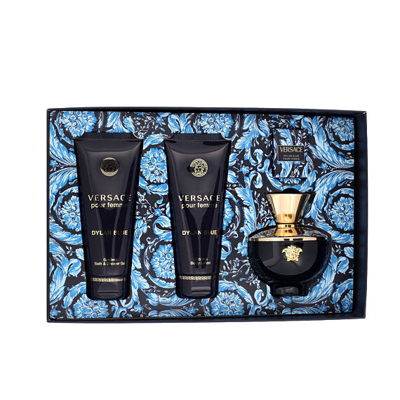 Versace Pour Femme Dylan Blue EDP 100 ml + EDP MINI 5 ml + Gel douche 100 ml + Lait pour le corps 10