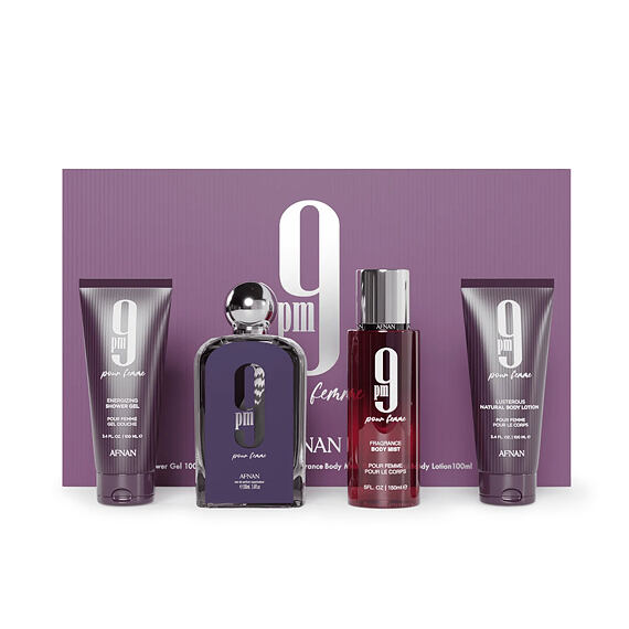Afnan 9pm pour Femme EDP 100 ml + spray corps 150 ml + Lait pour le corps 100 ml + Gel douche 100 ml