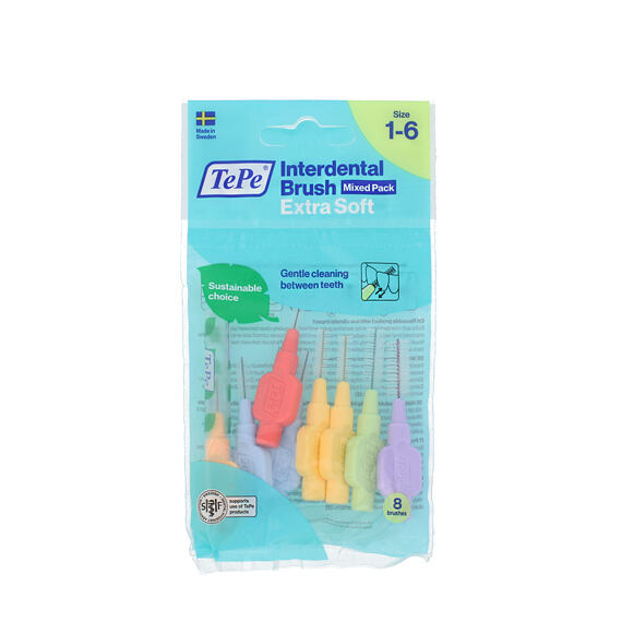 TePe Extra Soft Brossettes interdentaires 1-6 Mix 8 pces